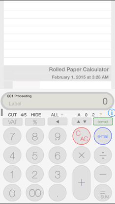 Rolled Paper Calculator Flat screenshot 1