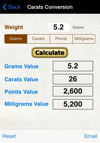 Carats Thickness,Weight,Shape screenshot 2