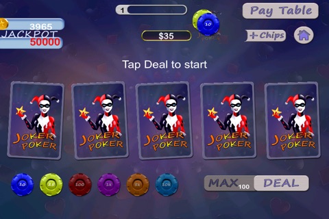 A1 Joker Video Holdem Poker - Bet and win casino card chips screenshot 2