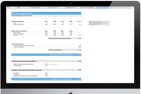 Finanzplan mit Unternehmensbewertung für Numbers screenshot 2