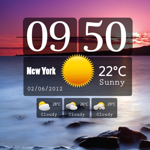Awesome Cool Weathers Clock icon