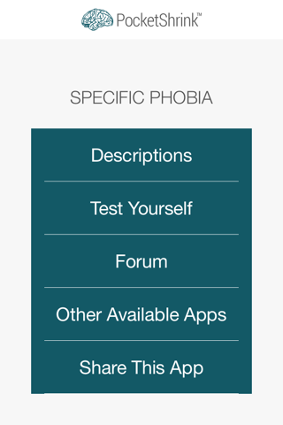 Specific Phobia Test DSM screenshot 3