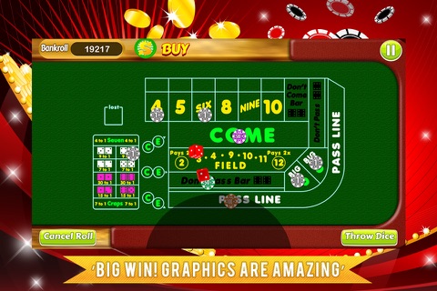 Craps Vegas HD - RPG Random Dice Roller Simulator screenshot 3