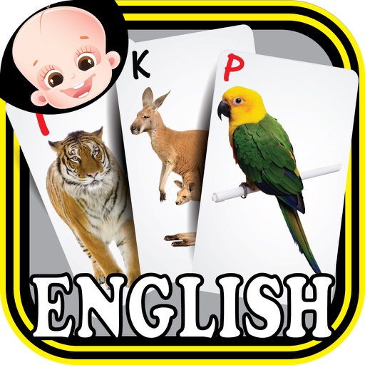 Baby Animals & Birds English ABC Alphabets Flash Cards for preschool kindergarten boys & girls apps icon