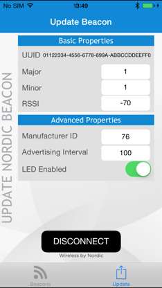 nRF Beacons screenshot 1