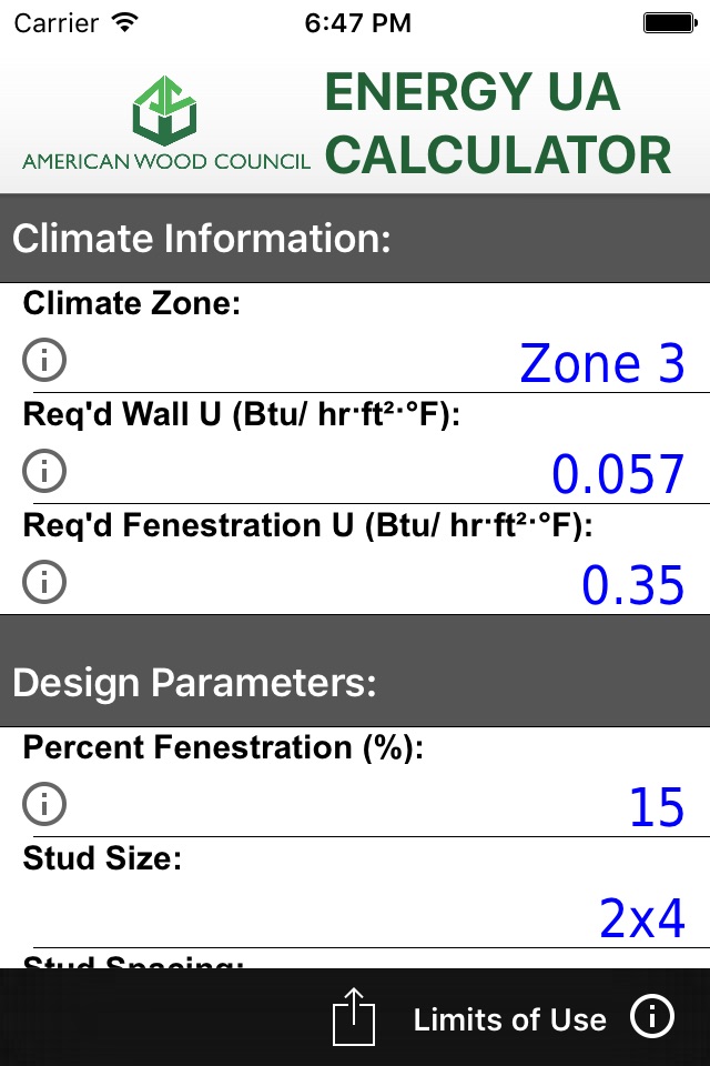 AWC UA Energy Calc screenshot 4