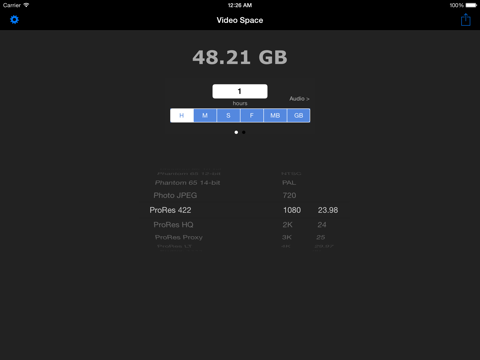 Screenshot #4 pour Video Space Calculator