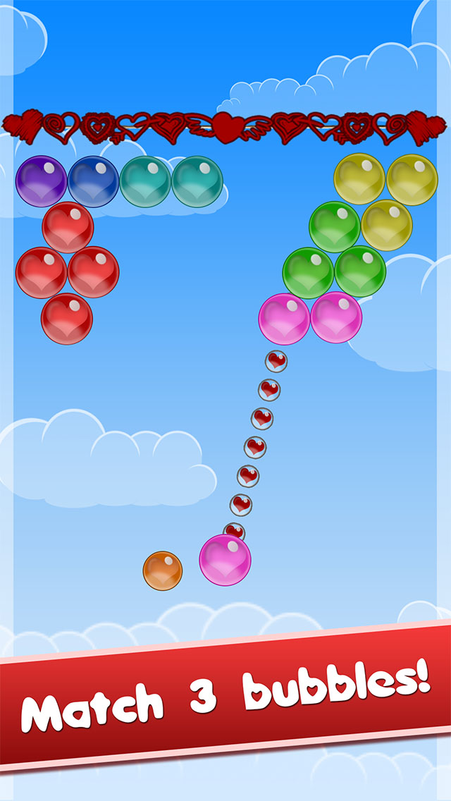 Bubble Shooter Love Valentine - A deluxe match 3 puzzle special for Valentines day
