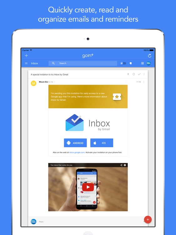 GoIn+ for Google Inbox: for iPad
