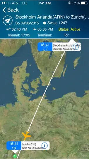 Screenshot von Zurich Airport (ZRH) + Radar auf dem iPhone 1