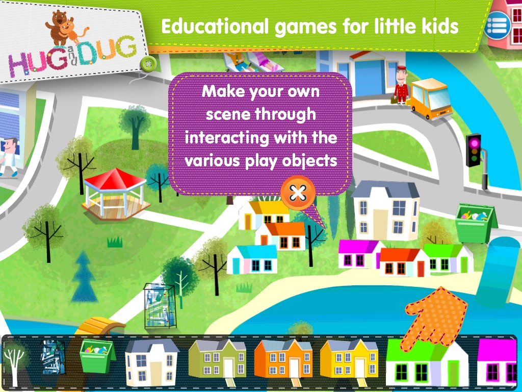 Little Town Explorer -  HugDug educational activity game for little kids. screenshot 4