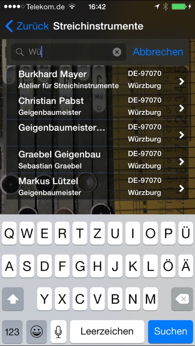 Screenshot #3 pour Guarneri - Verzeichnis der Musikinstrumentenbauer/-geschäfte in DE, AT & CH