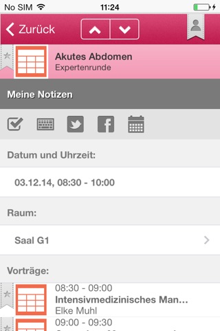 DIVI 2014 App – 14. Kongress der Deutschen Interdisziplinären Vereinigung für Intensiv- und Notfallmedizin (DIVI), 3. – 5. Dezember 2014, Congress Center Hamburg screenshot 4
