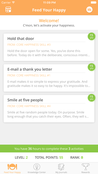 Screenshot #1 pour Feed Your Happy - mindfulness skills training for everyday happiness
