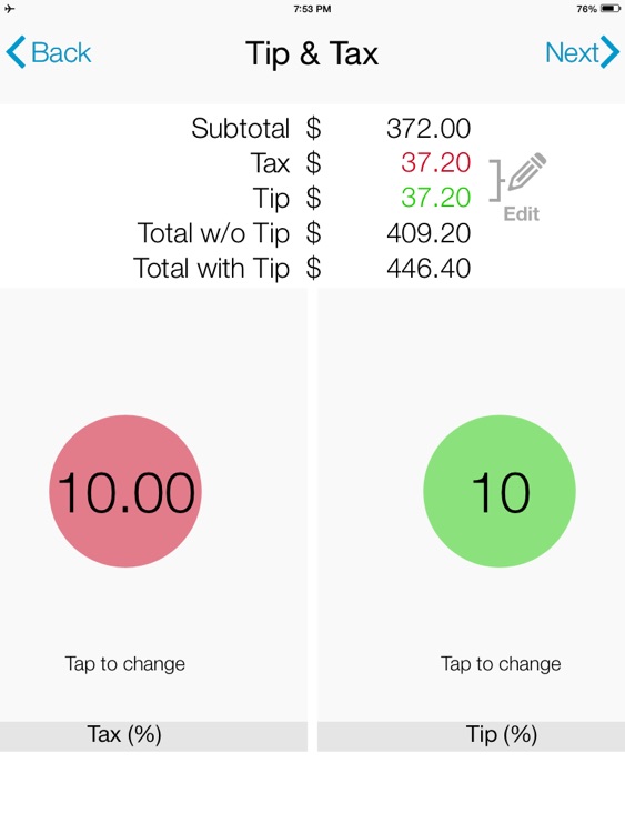 Splittr HD - split dinner bills at the table screenshot-3