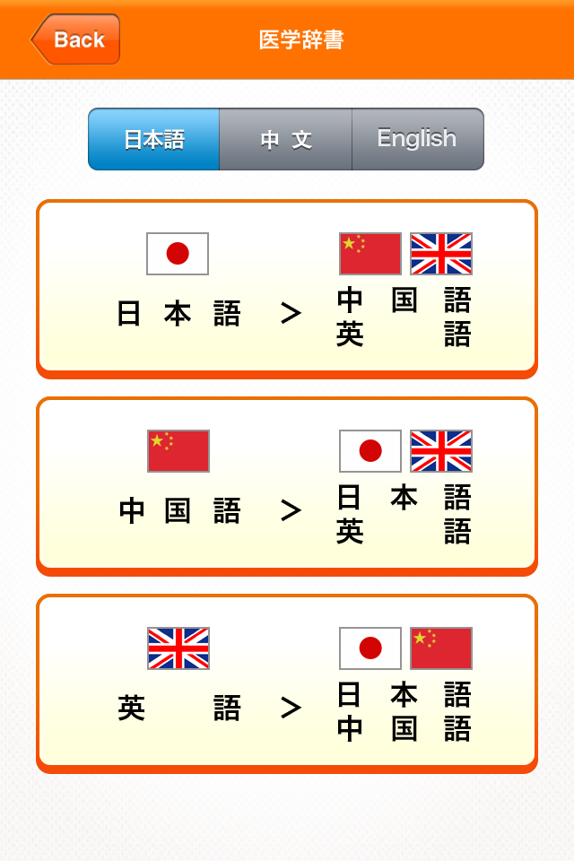 Medi Pass Chinese・English・Japanese medical dictionary for iPhone