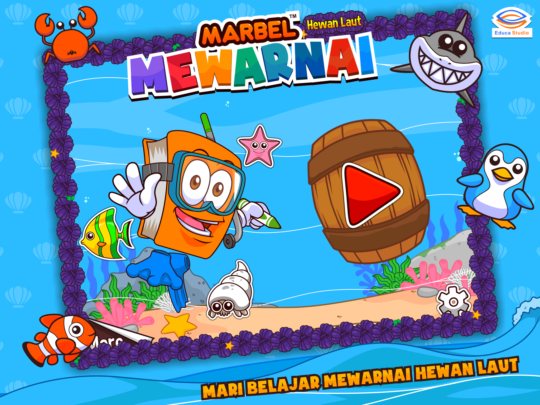 Marbel Mewarnai Hewan Laut