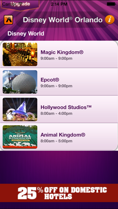 Wait times for Disney World iPhone screenshot 2 - Travel app