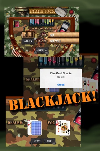 Army Slots, Bingo, Roulette and Blackjack Vegas Casino Style Free Games screenshot 3