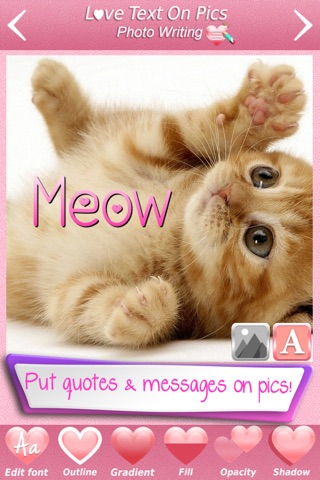 Cute Love Text on Pics - Pic Montage Edit & Caption your Photos with Fancy Photo Editor screenshot 2