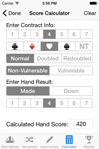 Duplicate Bridge Scoring screenshot 3