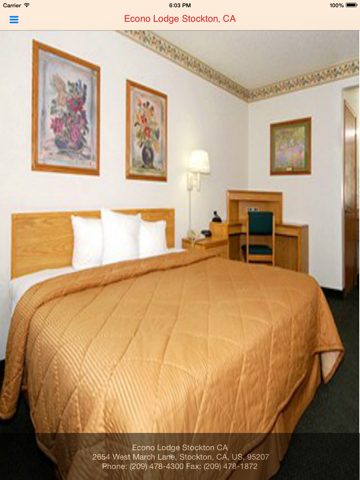 Econo Lodge Stockton CA iPad screenshot 1 - Travel app