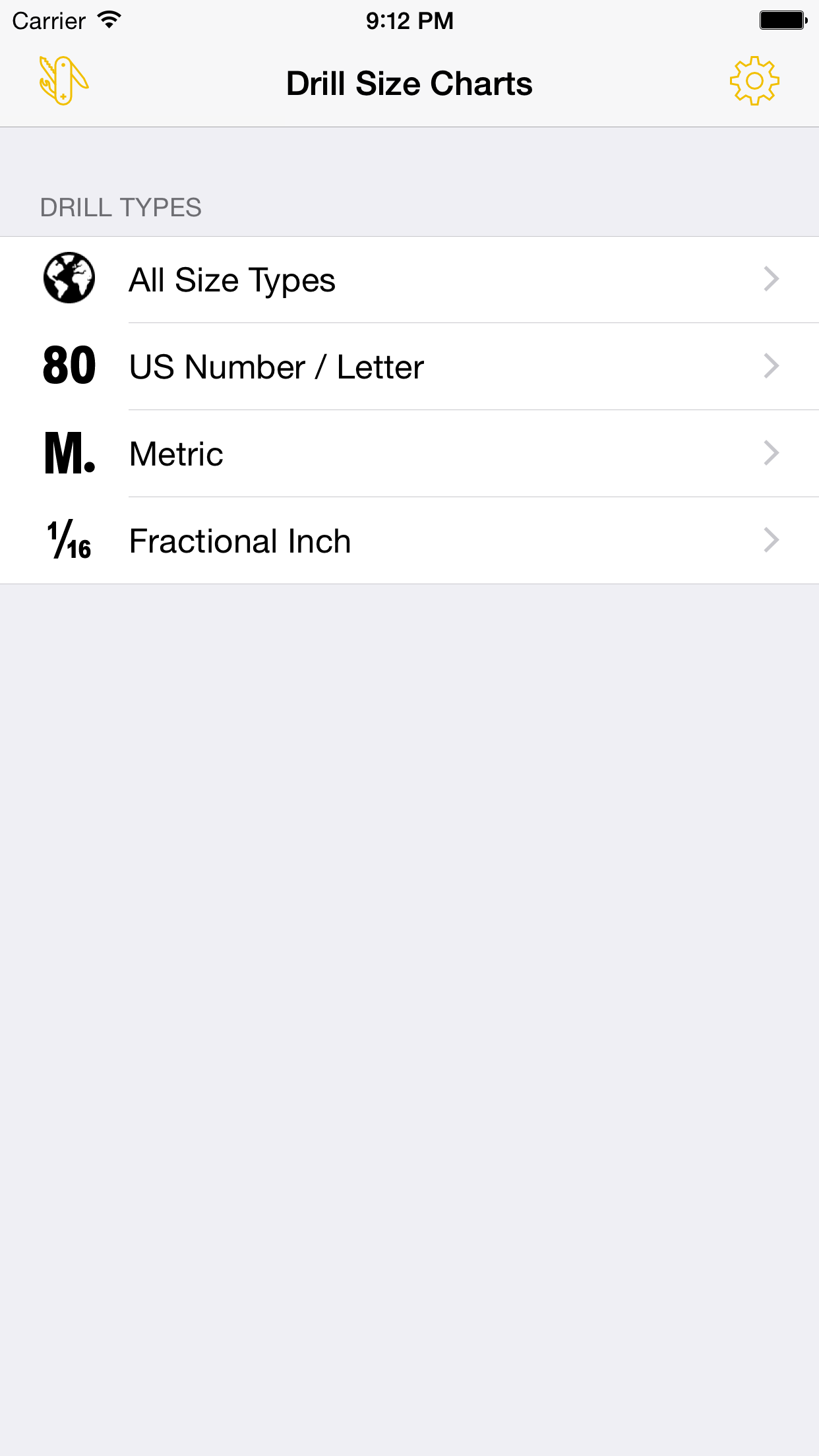 Drill Size Charts - Drill bit size tables to show US Number / Letter and Fraction Inch sizes in Decimal Inch and Metric Conversions