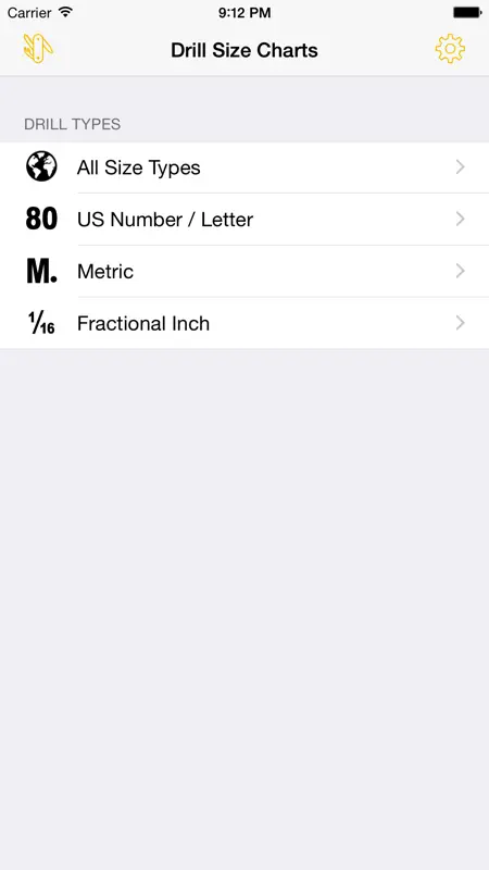 Drill Size Charts - Drill bit size tables to show US Number / Letter and Fraction Inch sizes in Decimal Inch and Metric Conversions screenshot 1 of 4