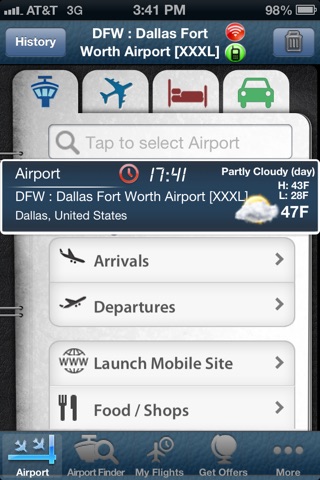 Dallas Fort Worth Airport (DFW) Flight Tracker Radar screenshot 2