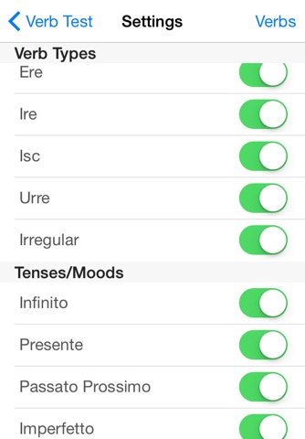 Italian Verb Test Lite screenshot 3