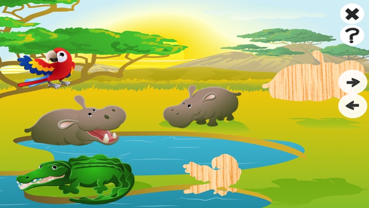 Animated Puzzle With Wild Animals – Search for the right Shadow