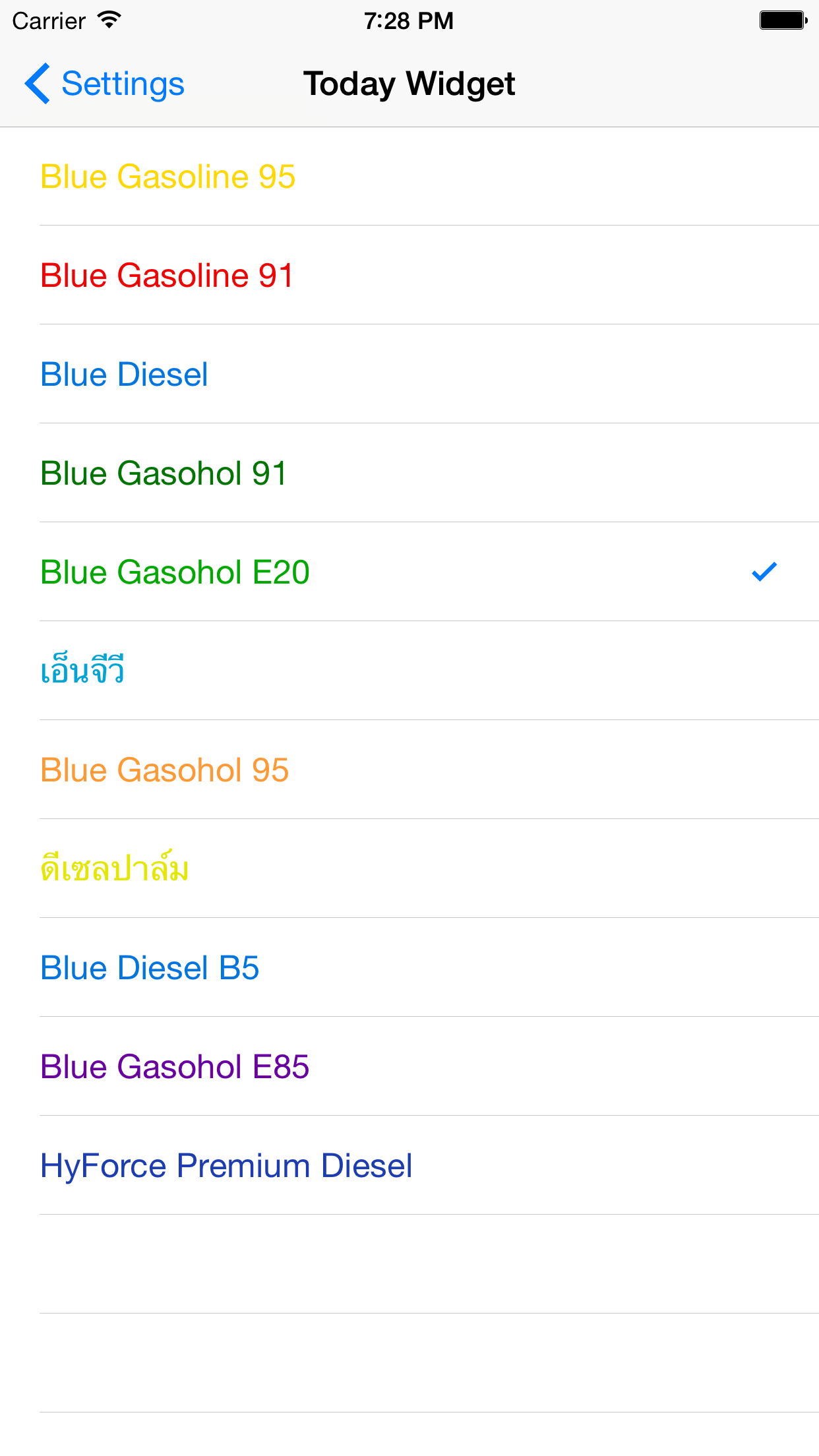 PTT Oil Price + Widget