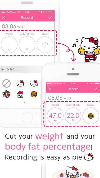 Simple diet! Walking Hello Kitty!