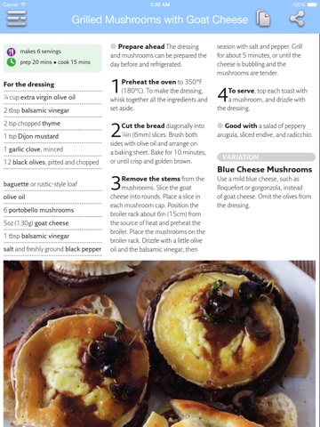 Easy Cookbook - Starters and Light Bites for iPad screenshot 2