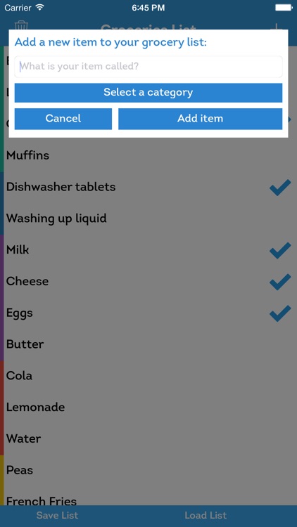 Groceries List
