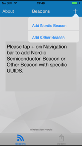 nRF Beacons screenshot