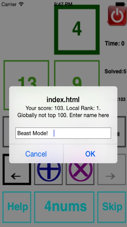 4 Numbers Math Game screenshot-3