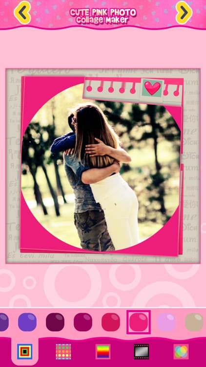 Cute Pink Photo Collage Maker: Adorable photo editor for girls with lots of photo frames, background color themes and photo filters screenshot-4