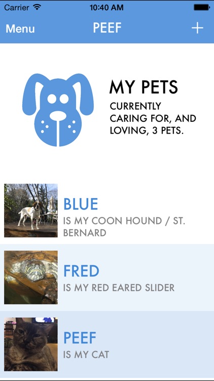 Peef : Your Pet's Record Keeper