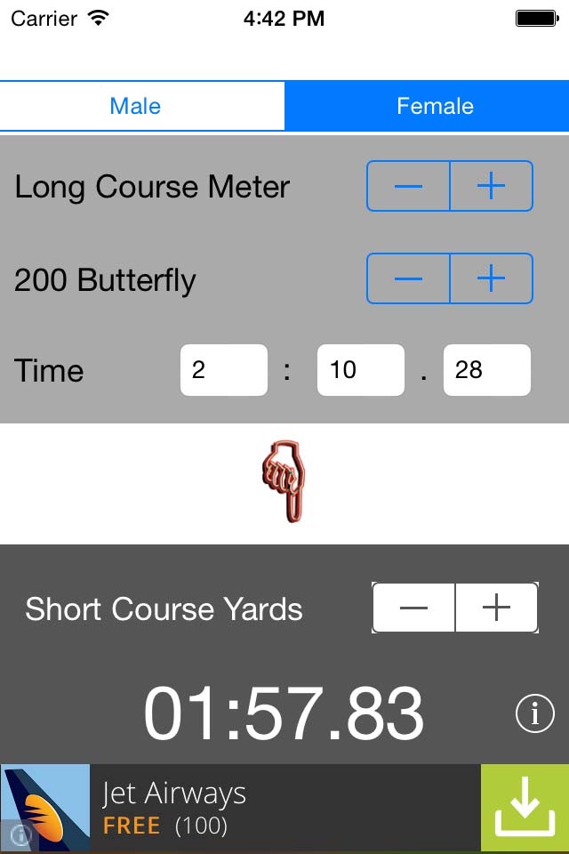 Swim Lap Time Converter screenshot 2