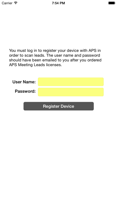 APS Meeting Lead app screenshot