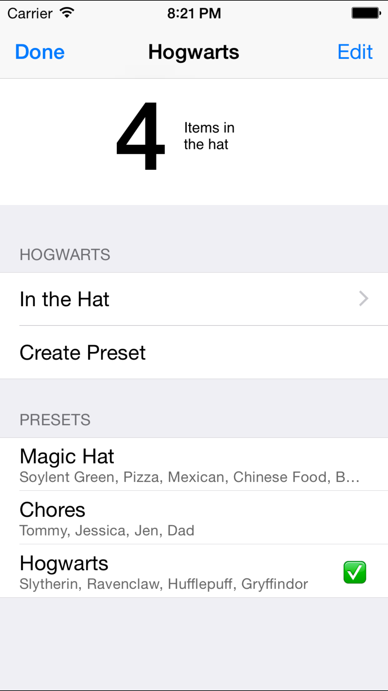 Magic Sorting Hat