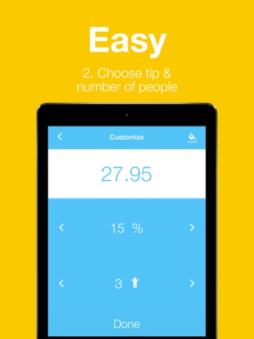 Split Bill - The Best Tip Calculator And Bill Splitter For iOS iPad screenshot 2 - Utilities app