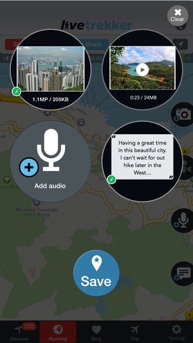 LiveTrekker iPhone app afbeelding 2