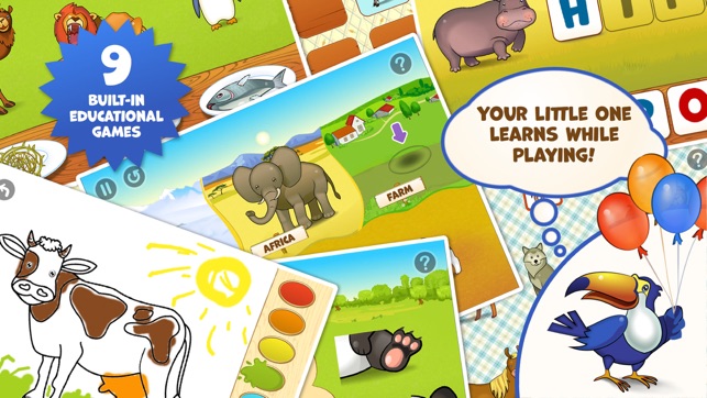 ‎Zoo Playground - Educational games with animated animals for kids Screenshot