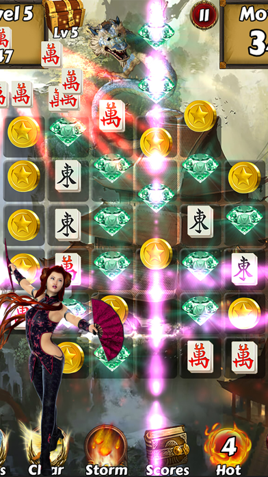 Screenshot #2 pour Mahjong Match Adventure World: tuiles anciennes Swipe & Switch bonbons chinois de recueillir tous les bijoux de diamants!