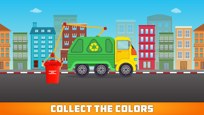 Colors Garbage Truck Free - an alphabet fun game for preschool kids learning colors and love Trucks and Things That Go