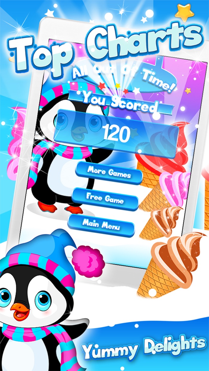 Arctic Penguin Monty in the Frozen Ice Cream Club Hunt Free Game