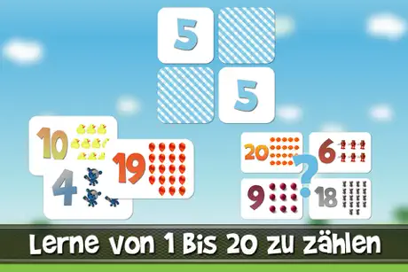 Spiel für Kinder lerne von 1 bis 20 zu zählen