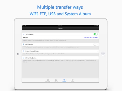 Mobile Drive HD - Document, Cloud, Wifi, USB, FTP screenshot 2